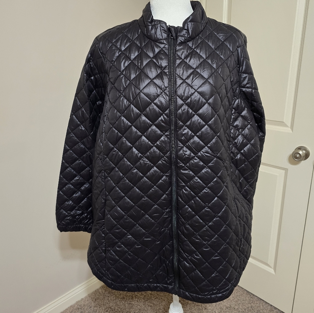 Torrid Nylon Quilted Puffer Jacket Size 2 (XXL) in Deep Black